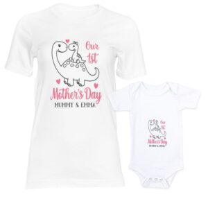 Dino First Mother's Day T-shirt & Romper